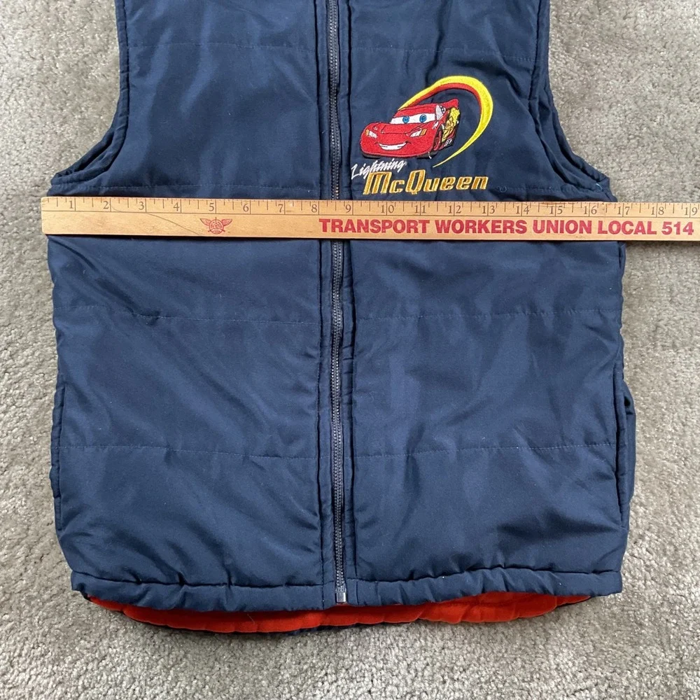 Boys‎ Disney Cars Puffer Vest Size 6 Blue Orange Disney Pixar